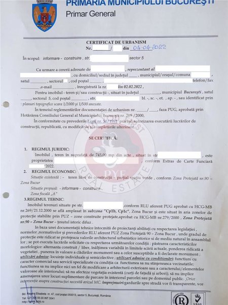 Izvor | Palatul Parlamentului | teren 1000 mp | CU valabil |  B462